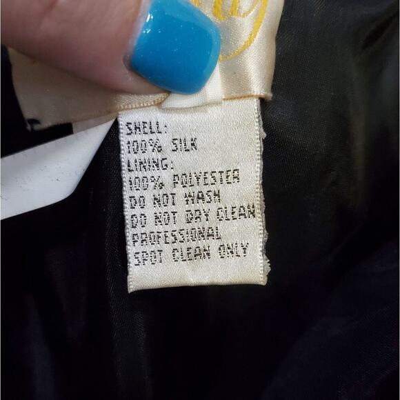 Tiffany designs Vintage 100% silk beaded gown plus size 20 - Picture 7 of 8